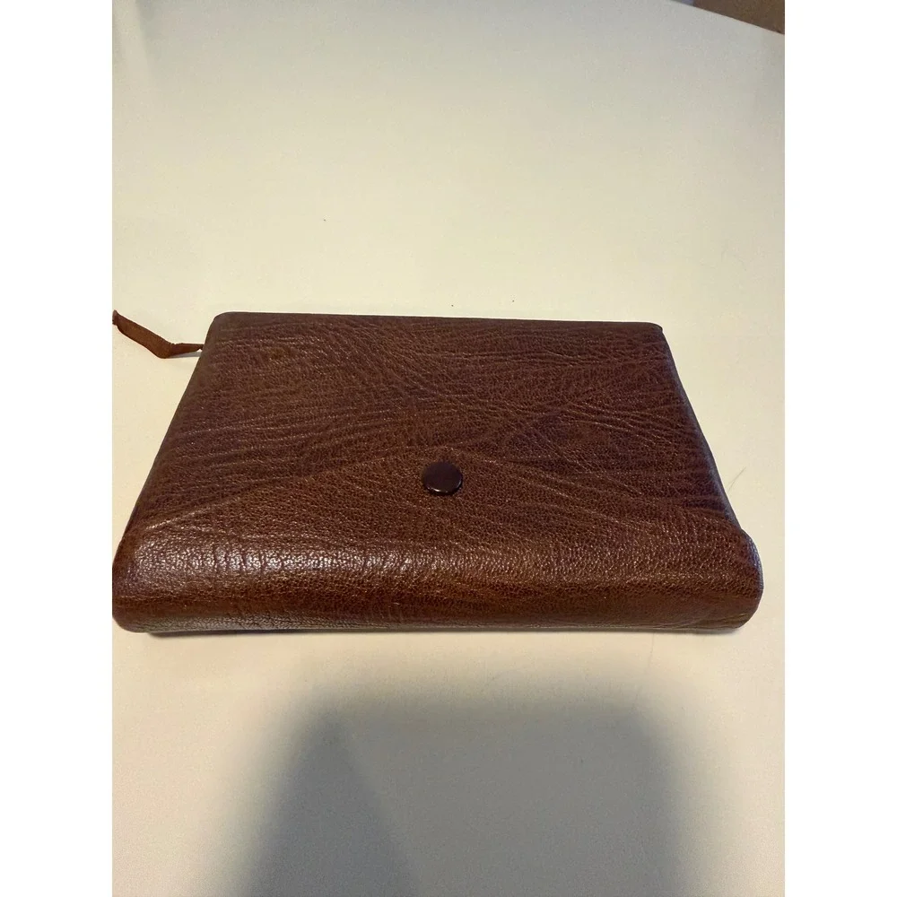 Vintage Cambridge Holy Bible Concordance Brown Leather Snap Cover Gilt Edges